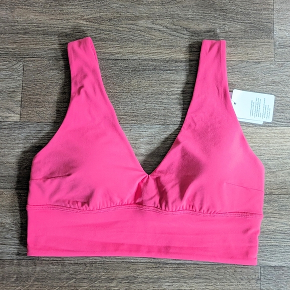 NWT Lululemon Align V-neck Bra Pink C/D Bra Size 8 - Picture 1 of 4